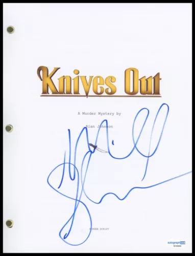 MICHAEL SHANNON “KNIVES OUT” AUTOGRAPH SIGNED COMPLETE SCRIPT SCREENPLAY ACOA COLLECTIBLE MEMORABILIA