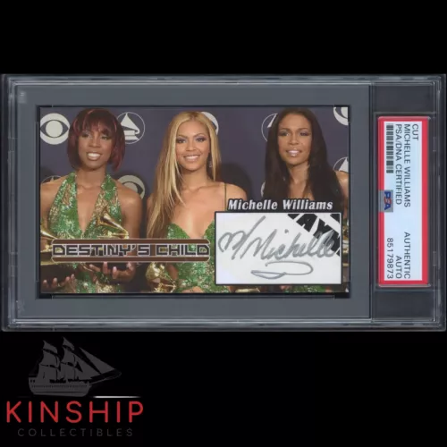 MICHELLE WILLIAMS SIGNED 3×5 CUSTOM CARD CUT PSA SLAB DESTINYS CHILD AUTO C2816 COLLECTIBLE MEMORABILIA