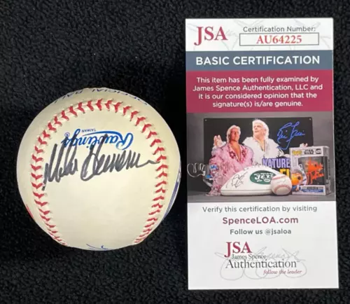 MIKE HENNEMAN SIGNED DETROIT TIGERS BASEBALL JSA COA COLLECTIBLE MEMORABILIA