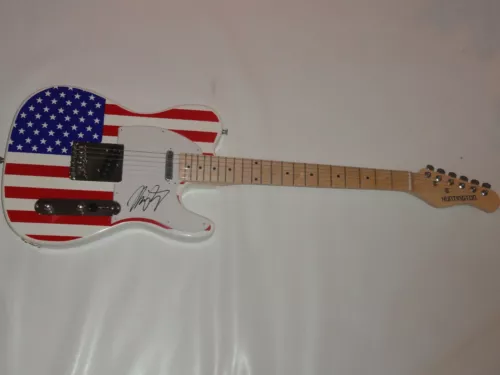 MIKE PORTNOY SIGNED USA FLAG ELECTRIC GUITAR DREAM THEATER LEGEND PROOF JSA COA