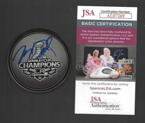 MIKE RICHARDS SIGNED LOS ANGELES KINGS 2012 STANLEY CUP CHAMPIONS PUCK JSA COA COLLECTIBLE MEMORABILIA