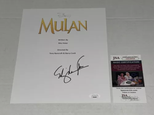 MING NA-WEN SIGNED MULAN FULL MOVIE SCRIPT DISNEY AUTOGRAPHED JSA COA COLLECTIBLE MEMORABILIA