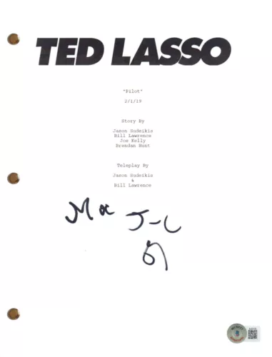 MOE JEUDY-LAMOUR SIGNED AUTOGRAPH TED LASSO PILOT SCRIPT THIERRY ZOREAUX BAS COA COLLECTIBLE MEMORABILIA
