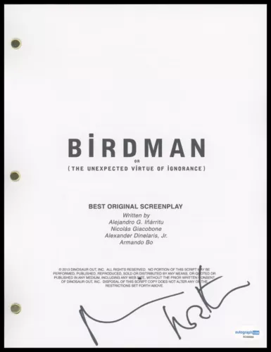NAOMI WATTS “BIRDMAN” AUTOGRAPH SIGNED ‘LESLEY’ COMPLETE SCRIPT SCREENPLAY ACOA COLLECTIBLE MEMORABILIA