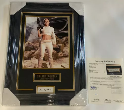 NATALIE PORTMAN SIGNED QUEEN PADME AMIDALA STAR WARS AUTOGRAPHED FRAMED JSA LOA COLLECTIBLE MEMORABILIA
