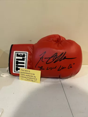NICO ALI WALSH SIGNED AUTOGRAPH TITLE BOXING GLOVE COA LEGEND LIVES ON