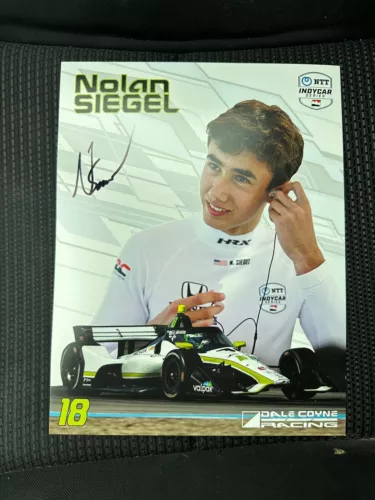 NOLAN SIEGEL INDIANAPOLIS INDY 500 SIGNED CAR PROMO CARD AUTOGRAPHED 2024 COLLECTIBLE MEMORABILIA