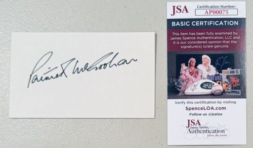 PATRICK MCGOOHAN SIGNED AUTOGRAPHED 3×5 CARD JSA CERT BRAVEHEART DANGER MAN COLLECTIBLE MEMORABILIA