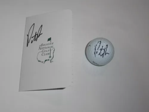 PATRICK REED SIGNED MASTERS GOLF BALL AND SCORECARD 2018 CHAMPION PROOF