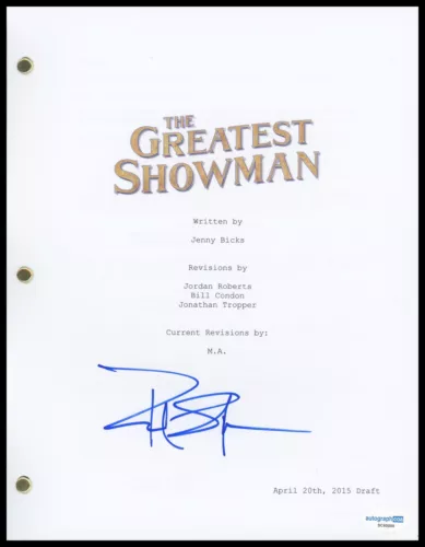 PAUL SPARKS “THE GREATEST SHOWMAN” AUTOGRAPH SIGNED FULL SCRIPT SCREENPLAY ACOA COLLECTIBLE MEMORABILIA