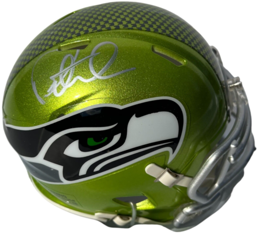 PETE CARROLL SIGNED SEATTLE SEAHAWKS FLASH FOOTBALL MINI HELMET USC JSA COA ! COLLECTIBLE MEMORABILIA
