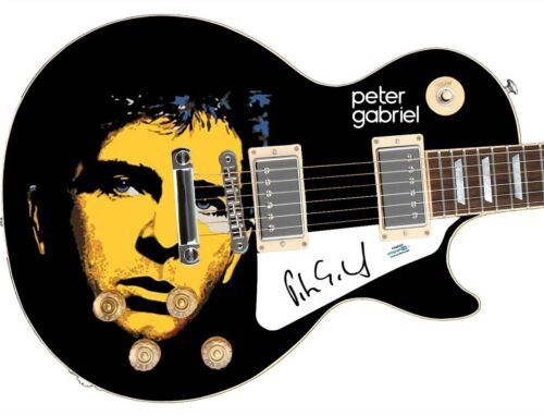 PETER GABRIEL AUTOGRAPHED SIGNED 1/1 CUSTOM GRAPHICS PHOTO GUITAR ACOA COLLECTIBLE MEMORABILIA