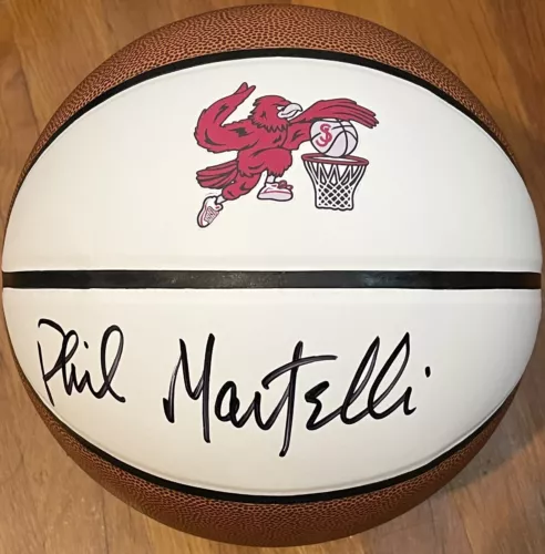 PHIL MARTELLI SIGNED AUTOGRAPHED SAINT JOESPH’S HAWKS LOGO BASKETBALL JSA COA COLLECTIBLE MEMORABILIA