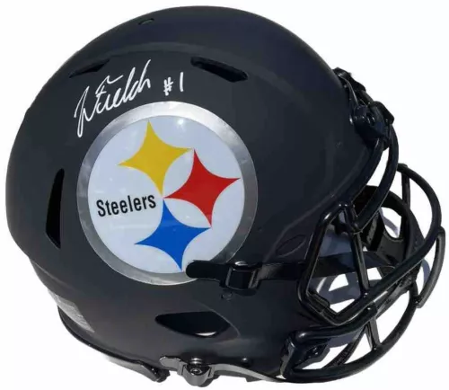 PITTSBURGH STEELERS #1 JUSTIN FIELDS SIGNED FULL SIZE AUTHENTIC HELMET BAS COLLECTIBLE MEMORABILIA