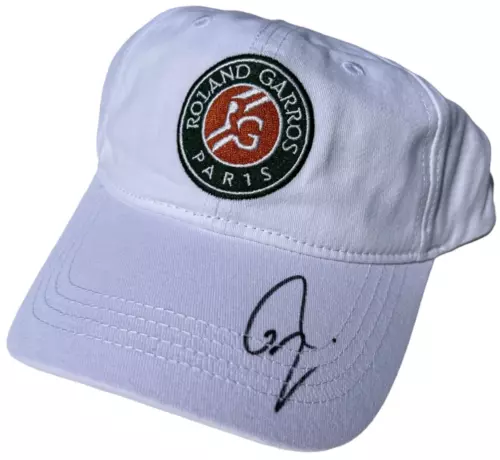 RAFAEL NADAL SIGNED FRENCH OPEN ROLAND GARROS TENNIS HAT CAP WIMBLEDON RAFA JSA COLLECTIBLE MEMORABILIA