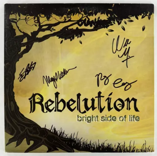 REBELUTION BAND X4 SIGNED AUTOGRAPH ALBUM VINYL RECORD – BRIGHT SIDE OF LIFE JSA COLLECTIBLE MEMORABILIA