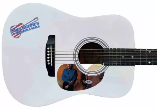 RED SOLO CUP TOBY KEITH SIGNED AUTOGRAPHED FULL SIZE ACOUSTIC GUITAR PSA/DNA COLLECTIBLE MEMORABILIA