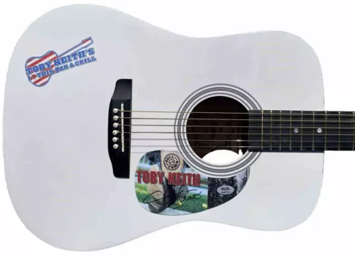 RED SOLO CUP TOBY KEITH SIGNED AUTOGRAPHED FULL SIZE ACOUSTIC GUITAR PSA/DNA COLLECTIBLE MEMORABILIA