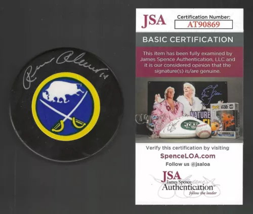 RENE ROBERT SIGNED BUFFALO SABRES VINTAGE PUCK JSA COA COLLECTIBLE MEMORABILIA