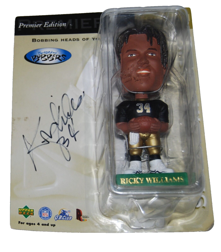 RICKY WILLIAMS SIGNED (NEW ORLEANS SAINTS) FOOTBALL BOBBLE HEAD BECKETT BL52198 COLLECTIBLE MEMORABILIA