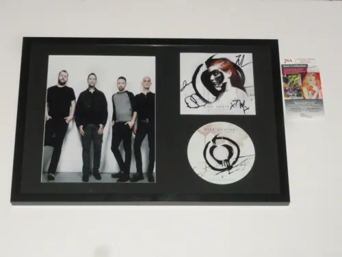 RISE AGAINST SIGNED FRAMED 12X18 THE BLACK MARKET CD TIM MCILRATH 4X JSA COA COLLECTIBLE MEMORABILIA