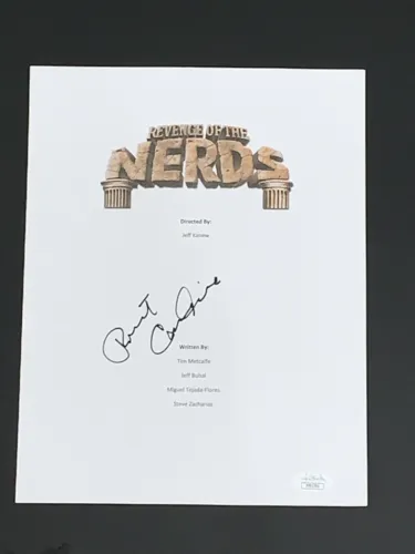 ROBERT CARRADINE SIGNED REVENGE OF THE NERDS MOVIE TRANSCRIPT PROOF JSA COA COLLECTIBLE MEMORABILIA