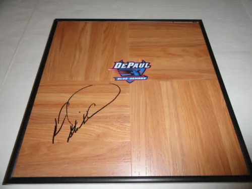 ROD STRICKLAND SIGNED FRAMED 12X12 FLOORBOARD DEPAUL BLUE DEMONS