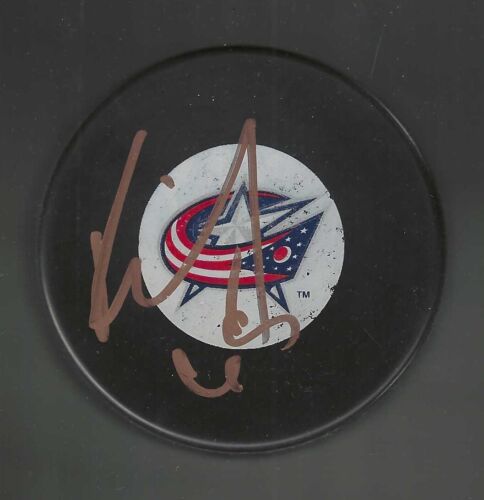 RON HAINSEY SIGNED COLUMBUS BLUE JACKETS PUCK COLLECTIBLE MEMORABILIA