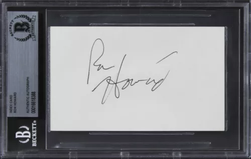 RON HOWARD HAPPY DAYS AUTHENTIC SIGNED 3×5 INDEX CARD AUTOGRAPHED BAS SLABBED 2 COLLECTIBLE MEMORABILIA