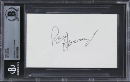 RON HOWARD HAPPY DAYS AUTHENTIC SIGNED 3×5 INDEX CARD AUTOGRAPHED BAS SLABBED 3 COLLECTIBLE MEMORABILIA