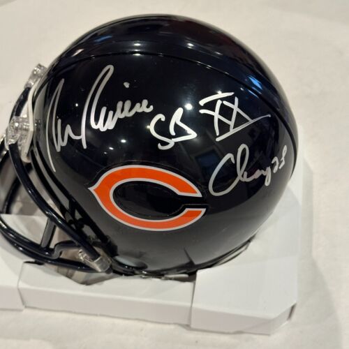 RON RIVERA SIGNED SUPER BOWL MINI-HELMET BECKETT AUTH. (BAS) W/ SB XX INSCR COLLECTIBLE MEMORABILIA