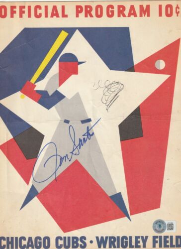 RON SANTO SIGNED 8/14/64 CHICAGO CUBS OFFICIAL PROGRAM BECKETT (BAS) COLLECTIBLE MEMORABILIA
