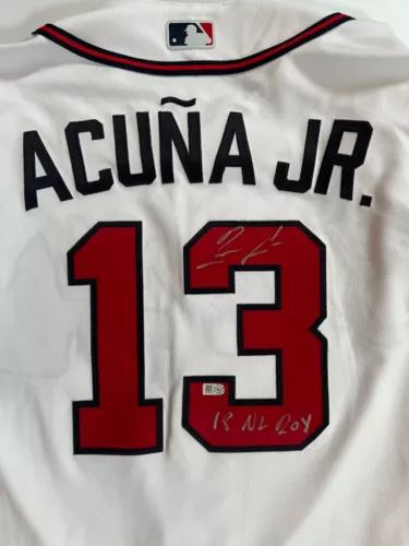RONALD ACUNA JR. SIGNED AUTOGRAPH JERSEY BAS BECKETT COA COLLECTIBLE MEMORABILIA