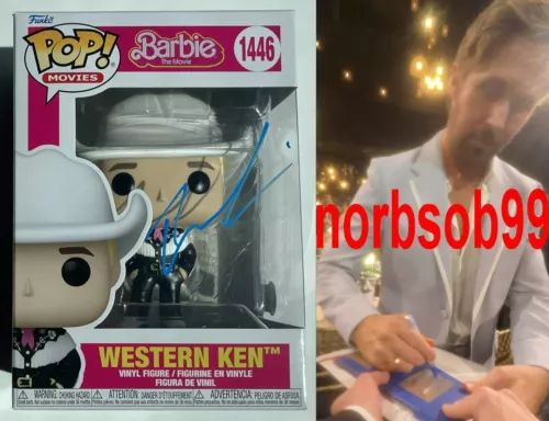 RYAN GOSLING SIGNED WESTERN KEN BARBIE FUNKO #1446 W/EXACT PROOF BECKETT COA COLLECTIBLE MEMORABILIA