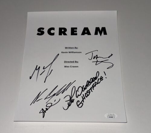 SCREAM CAST SIGNED FULL MOVIE SCRIPT NEVE LILLARD SKEET KENNEDY WADDELL JSA COA COLLECTIBLE MEMORABILIA