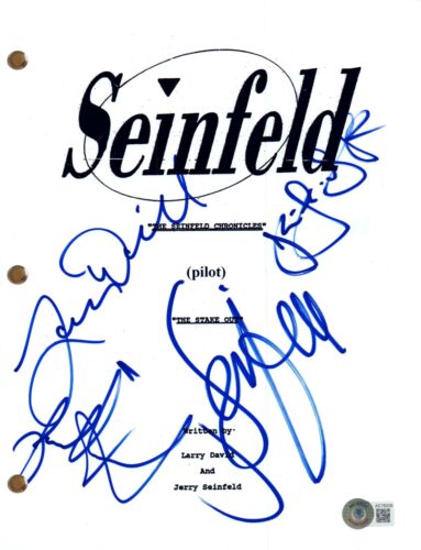 SEINFELD CAST SIGNED PILOT SCRIPT SCREENPLAY JERRY JULIA JASON LARRY DAVID BAS COLLECTIBLE MEMORABILIA