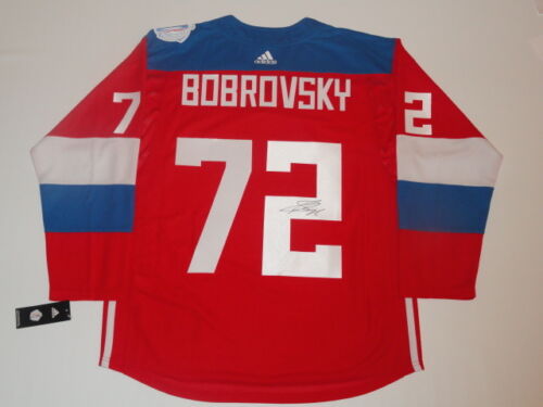 SERGEI BOBROVSKY SIGNED 2016 RUSSIA WORLD CUP OF HOCKEY JERSEY LICENSED JSA COA
