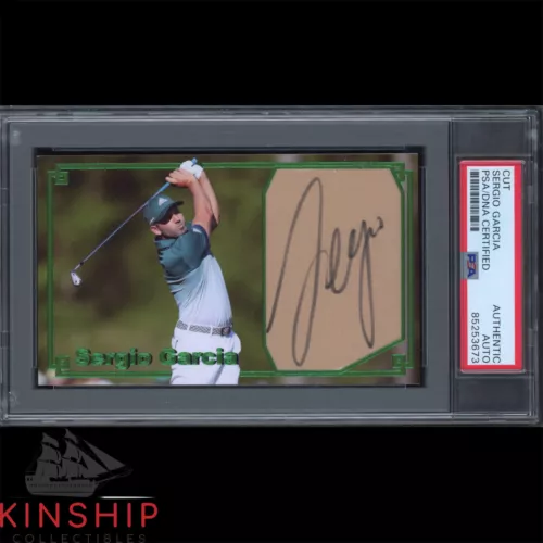SERGIO GARCIA SIGNED CUT 3×5 CUSTOM CARD PSA DNA SLABBED MASTERS GOLF AUTO C2904 COLLECTIBLE MEMORABILIA