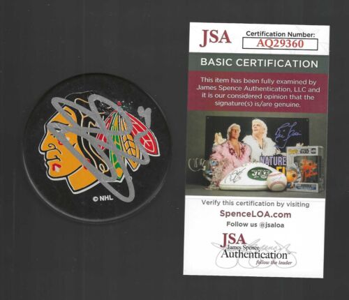 SETH JONES SIGNED CHICAGO BLACKHAWKS RAVENS ATHLETIC PUCK JSA COA COLLECTIBLE MEMORABILIA