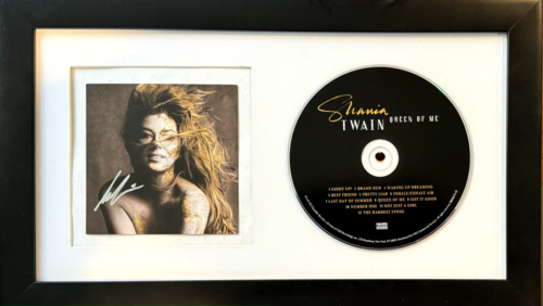 SHANIA TWAIN SIGNED AUTOGRAPH QUEEN OF ME CD FRAMED MATTED DISPLAY COA COLLECTIBLE MEMORABILIA