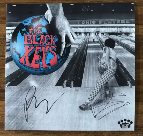 SIGNED THE BLACK KEYS OHIO PLAYERS GALAXY COOL BLUE VINYL AUTOGRAPHED BAS COA COLLECTIBLE MEMORABILIA