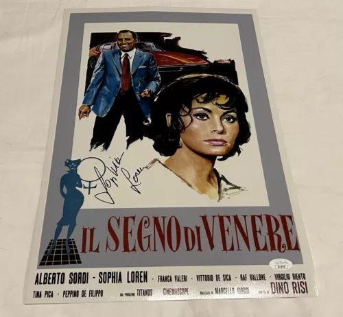 SOPHIA LOREN SIGNED IL SEGNO DI VENERE 12X18 MOVIE POSTER JSA COLLECTIBLE MEMORABILIA