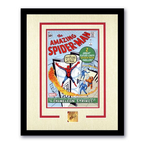 STAN LEE “MARVEL” SIGNED ‘AMAZING SPIDER-MAN #1’ PHOTO FRAMED 11×14 DISPLAY ACOA COLLECTIBLE MEMORABILIA