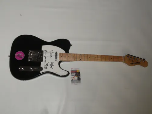 STEEL PANTHER SIGNED ELECTRIC GUITAR MICHAEL STARR LEXXI SATCHEL STIX 4X JSA COA