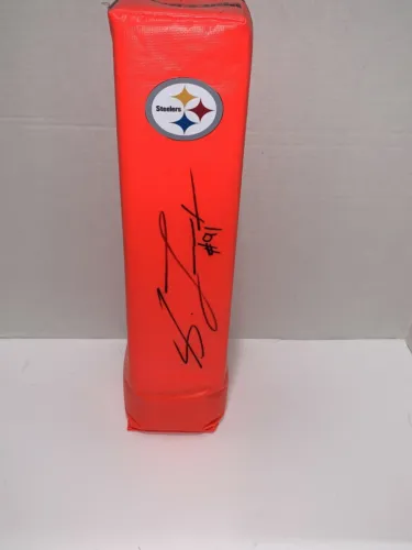 STEPHON TUITT SIGNED PITTSBURGH STEELERS TOUCHDOWN PYLON FOOTBALL ROOKIE STAR COLLECTIBLE MEMORABILIA