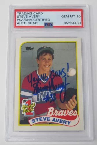 Steve Avery BRAVES Signed Autograph Auto 1989 Topps Tiffany Rookie Card ...