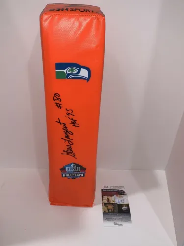 STEVE LARGENT SIGNED TOUCHDOWN PYLON SEATTLE SEAHAWKS FOOTBALL HOF JSA COA COLLECTIBLE MEMORABILIA