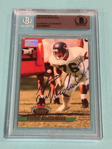 STEVE MCMICHAEL SIGNED 1993 STADIUM CLUB CARD #36 BECKETT AUTHENTICATED BAS COLLECTIBLE MEMORABILIA