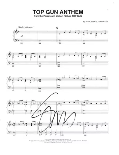 STEVE STEVENS SIGNED AUTOGRAPH TOP GUN ANTHEM SHEET MUSIC – STARRING TOM CRUISE COLLECTIBLE MEMORABILIA