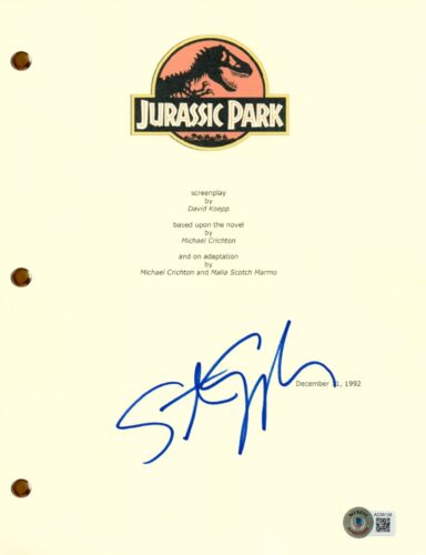STEVEN SPIELBERG SIGNED AUTOGRAPH JURASSIC PARK MOVIE SCRIPT SCREENPLAY BAS COA COLLECTIBLE MEMORABILIA